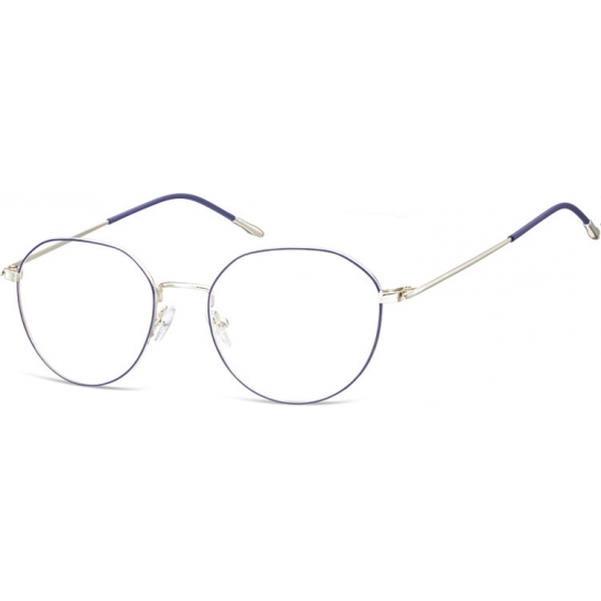 Lenonki Okulary oprawki optyczne 928A srebrne + niebieskie